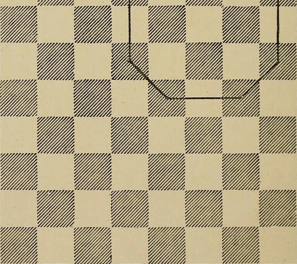 An illustration from The major tactics of chess: a treatise on evolutions; the proper employment of the forces in strategic, tactical, and logistic planes, 1898, leaf 77