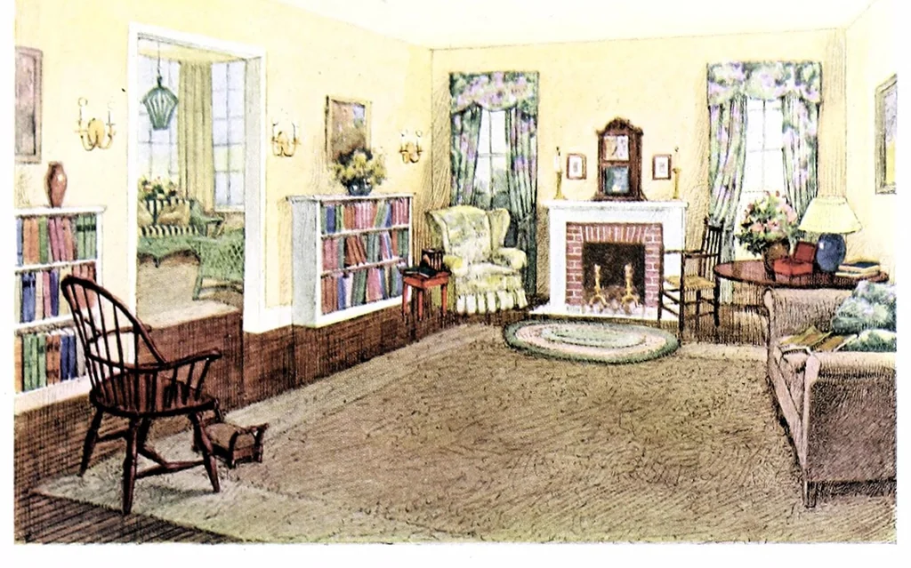 An illustration from Making home homelike : a hand-book on ways and means of decorating and beautifying the home., 1920, leaf 15