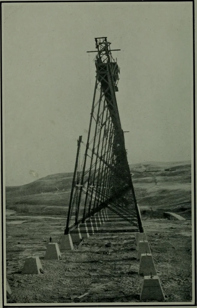 An illustration from The making of a great Canadian railway ; the story of the search for and discovery of the route, and the construction of the nearly completed Grand Trunk Pacific Railway from the Atlantic to the Pacific, with some account of the hardships and stirring adventures of its constructors in unexplored country, 1912, leaf 129