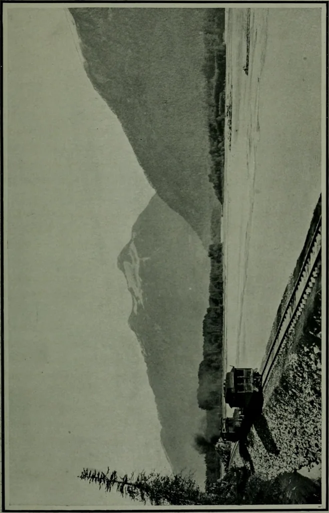 An illustration from The making of a great Canadian railway ; the story of the search for and discovery of the route, and the construction of the nearly completed Grand Trunk Pacific Railway from the Atlantic to the Pacific, with some account of the hardships and stirring adventures of its constructors in unexplored country, 1912, leaf 192