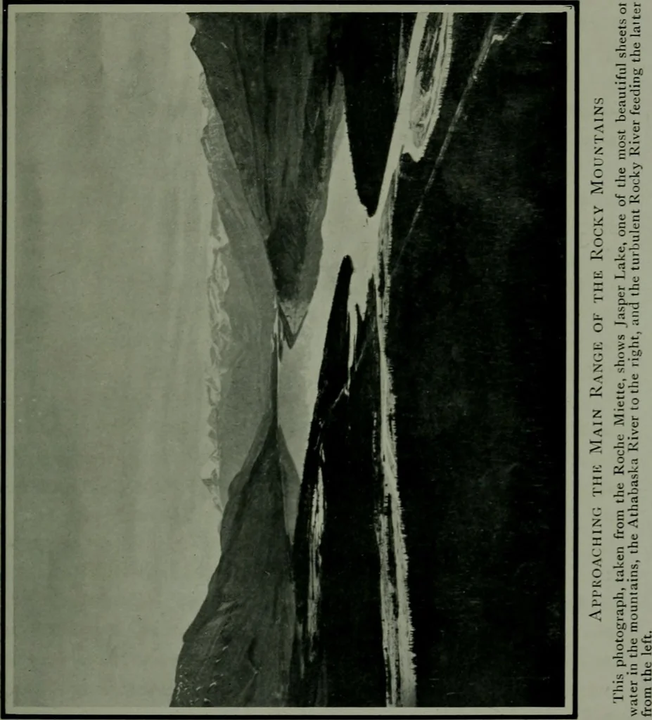 An illustration from The making of a great Canadian railway ; the story of the search for and discovery of the route, and the construction of the nearly completed Grand Trunk Pacific Railway from the Atlantic to the Pacific, with some account of the hardships and stirring adventures of its constructors in unexplored country, 1912, leaf 228