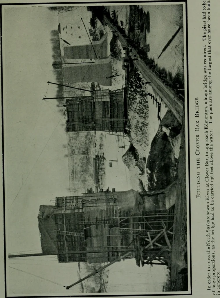 An illustration from The making of a great Canadian railway ; the story of the search for and discovery of the route, and the construction of the nearly completed Grand Trunk Pacific Railway from the Atlantic to the Pacific, with some account of the hardships and stirring adventures of its constructors in unexplored country, 1912, leaf 364