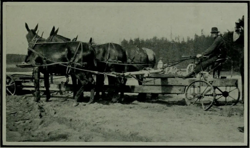 An illustration from The making of a great Canadian railway ; the story of the search for and discovery of the route, and the construction of the nearly completed Grand Trunk Pacific Railway from the Atlantic to the Pacific, with some account of the hardships and stirring adventures of its constructors in unexplored country, 1912, leaf 368