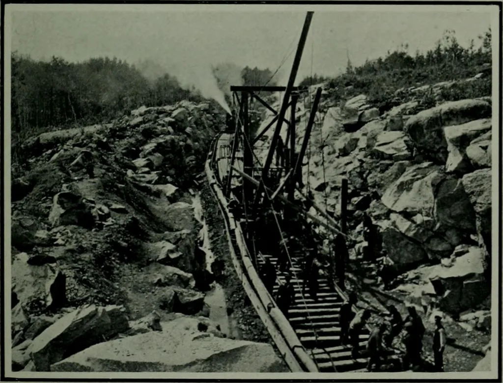 An illustration from The making of a great Canadian railway ; the story of the search for and discovery of the route, and the construction of the nearly completed Grand Trunk Pacific Railway from the Atlantic to the Pacific, with some account of the hardships and stirring adventures of its constructors in unexplored country, 1912, leaf 70