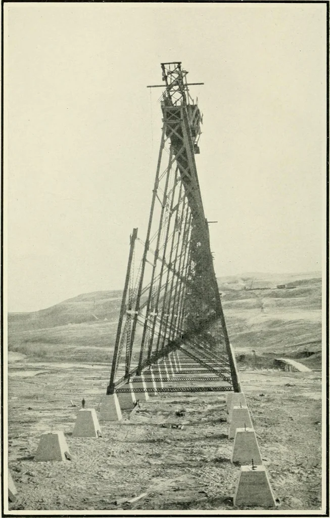 An illustration from The making of a great Canadian railway; the story of the search for and discovery of the search for and discovery of the route, and the constru ction of the nearly completed Grand trunk Pacific railway from the Atlantic to the Pacific, with some account of the hardships and stirring adventures of its constructors in unexplored country, 1912, leaf 21