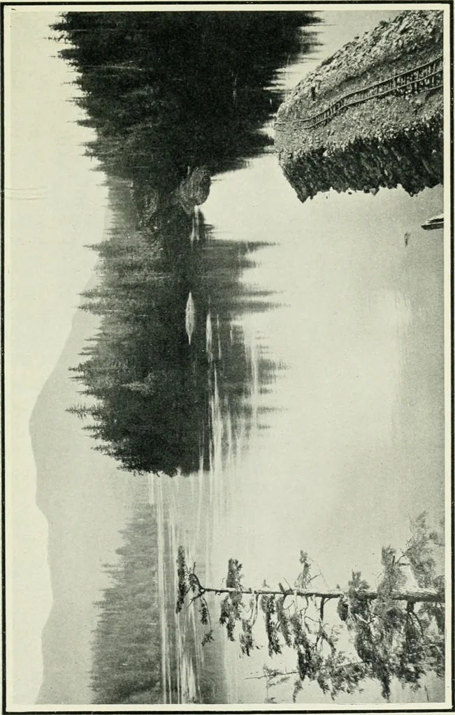 An illustration from The making of a great Canadian railway; the story of the search for and discovery of the search for and discovery of the route, and the constru ction of the nearly completed Grand trunk Pacific railway from the Atlantic to the Pacific, with some account of the hardships and stirring adventures of its constructors in unexplored country, 1912, leaf 278