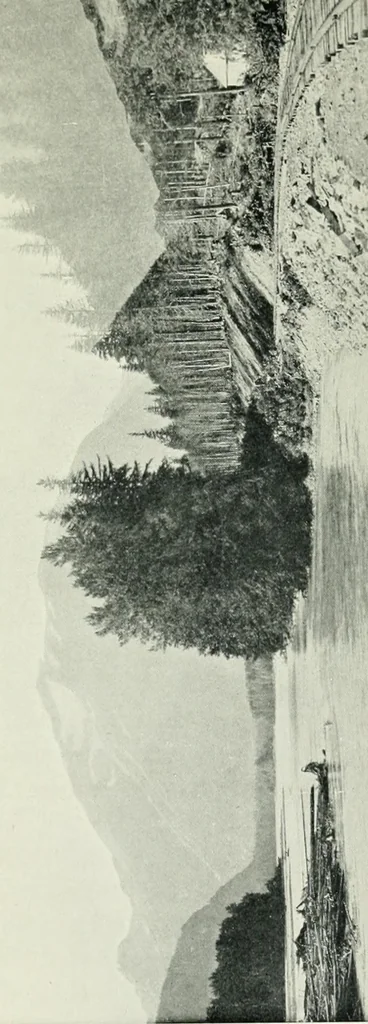 An illustration from The making of a great Canadian railway; the story of the search for and discovery of the search for and discovery of the route, and the constru ction of the nearly completed Grand trunk Pacific railway from the Atlantic to the Pacific, with some account of the hardships and stirring adventures of its constructors in unexplored country, 1912, leaf 314