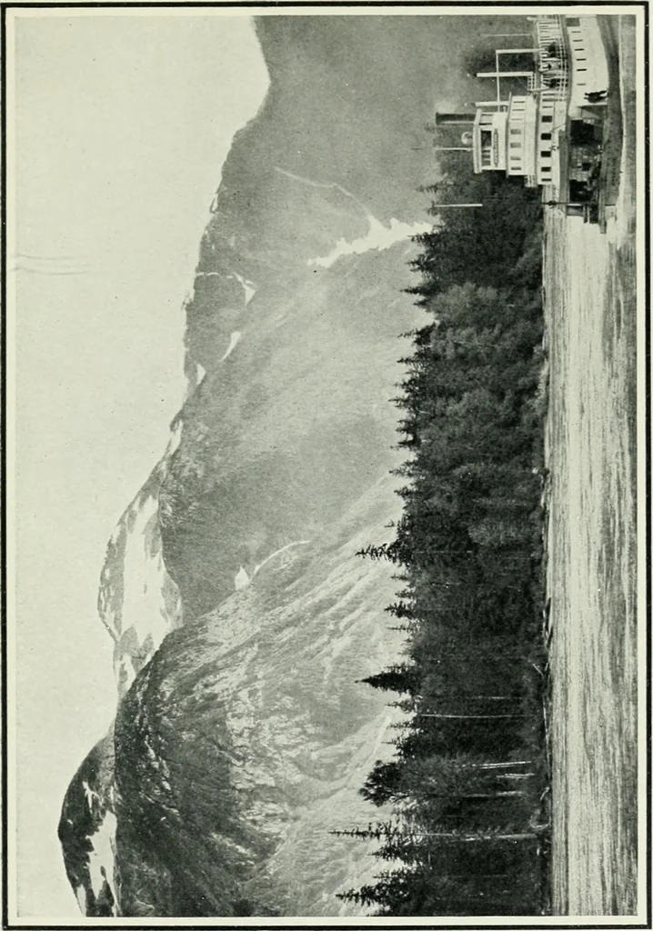 An illustration from The making of a great Canadian railway; the story of the search for and discovery of the search for and discovery of the route, and the constru ction of the nearly completed Grand trunk Pacific railway from the Atlantic to the Pacific, with some account of the hardships and stirring adventures of its constructors in unexplored country, 1912, leaf 318