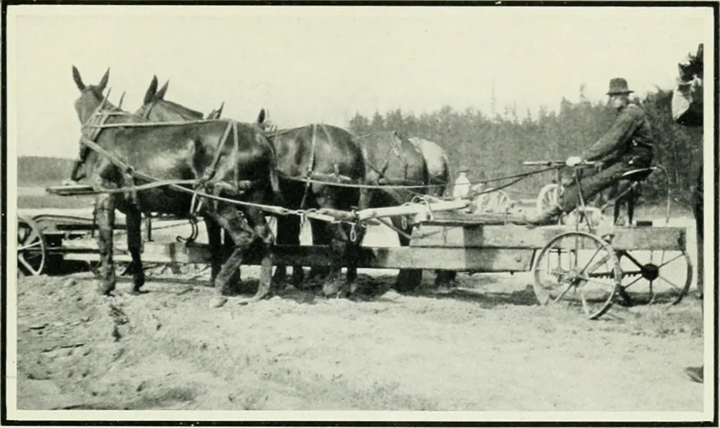 An illustration from The making of a great Canadian railway; the story of the search for and discovery of the search for and discovery of the route, and the constru ction of the nearly completed Grand trunk Pacific railway from the Atlantic to the Pacific, with some account of the hardships and stirring adventures of its constructors in unexplored country, 1912, leaf 370