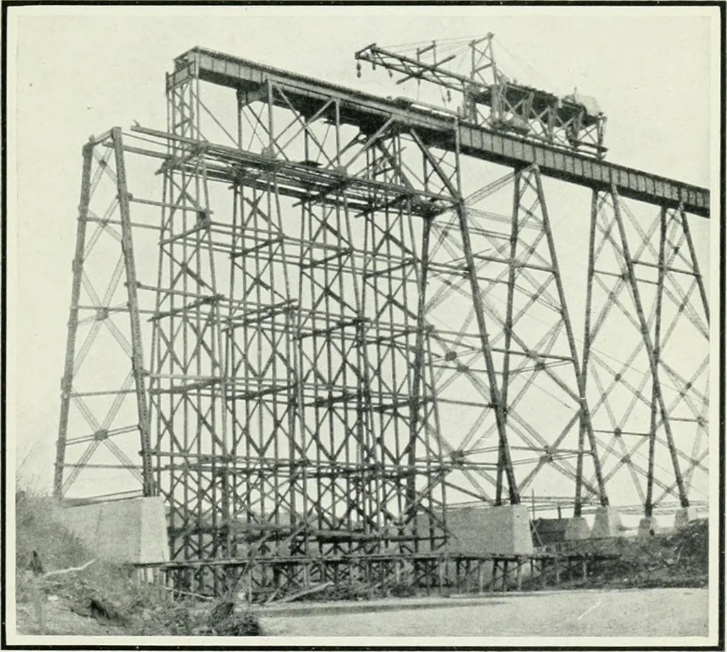 An illustration from The making of a great Canadian railway; the story of the search for and discovery of the search for and discovery of the route, and the constru ction of the nearly completed Grand trunk Pacific railway from the Atlantic to the Pacific, with some account of the hardships and stirring adventures of its constructors in unexplored country, 1912, leaf 370