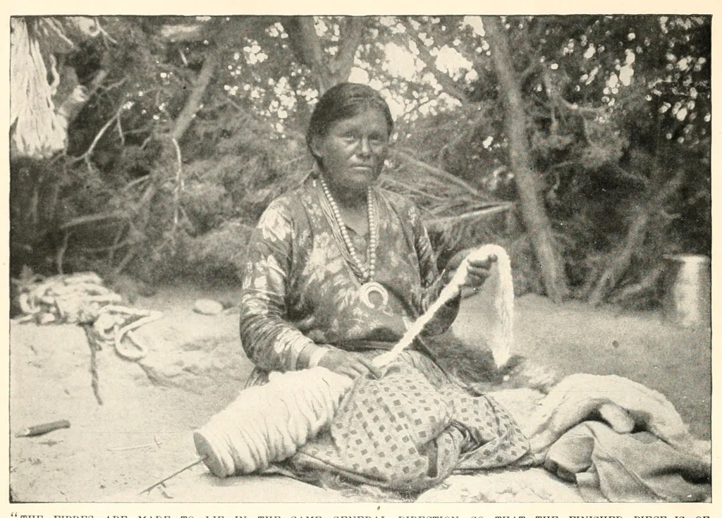An illustration from The making of a Navajo blanket, 1902, leaf 12