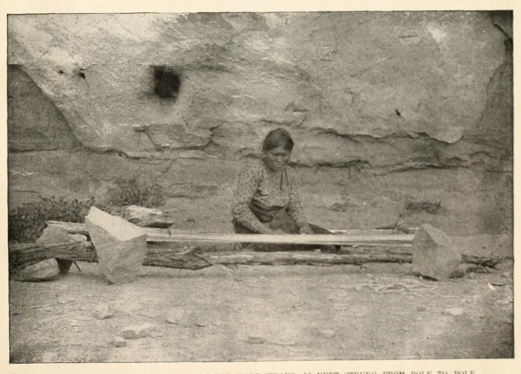 An illustration from The making of a Navajo blanket, 1902, leaf 13