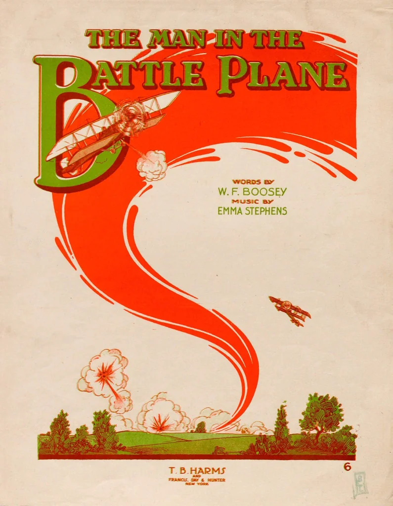 An illustration from The man in the battle plane, 1917, leaf 1