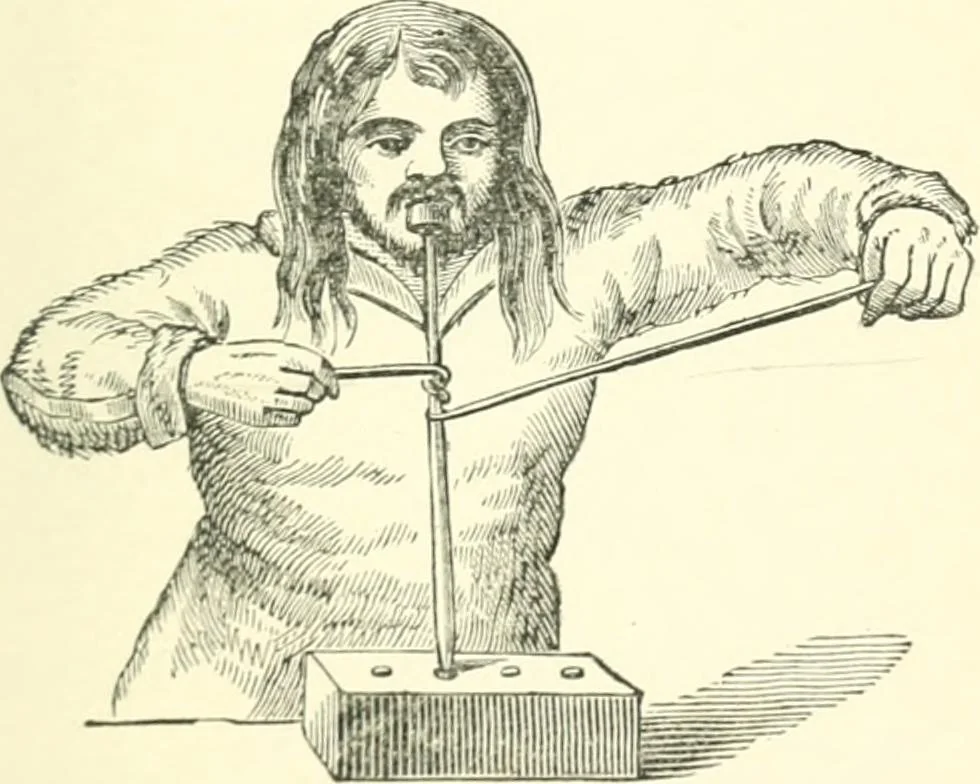 An illustration from Man before metals, 1902, leaf 204