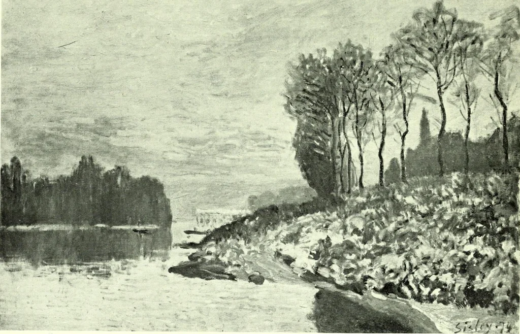 An illustration from Manet and the French impressionists: Pissarro--Claude Monet--Sisley--Renoir--Berthe Morisot--Cézanne--Guillaumin, 1910, leaf 206
