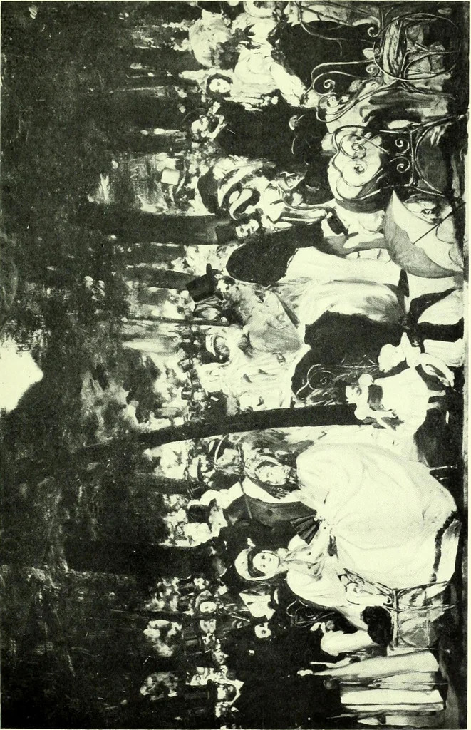 An illustration from Manet and the French impressionists: Pissarro--Claude Monet--Sisley--Renoir--Berthe Morisot--Cézanne--Guillaumin, 1910, leaf 38