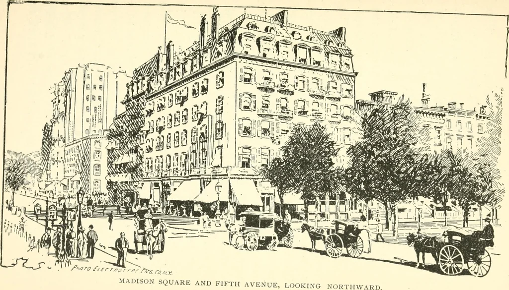 An illustration from Manhattan: historic and artistic; a six day tour of New York city;, 1892, leaf 106