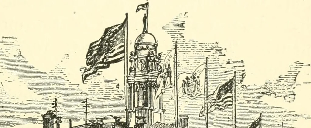 An illustration from Manhattan: historic and artistic; a six day tour of New York city;, 1892, leaf 50