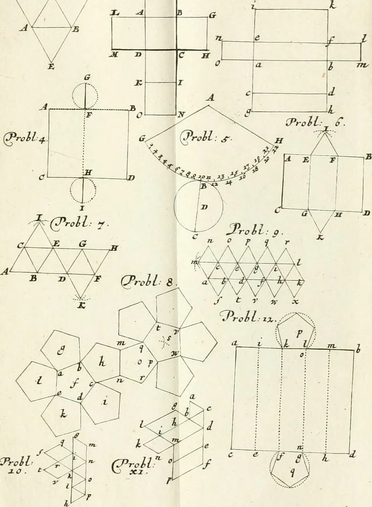 An illustration from Maniere de fortifier de Mr. de Vauban : où l'on voit de quelle méthode on se sert aujourd'hui en France, pour la fortification des places tant régulieres qu'irréguliers : en quoi cette méthode differe des autres, &c. : avec un traité de geometrie qu'on a mis à la tête, pour avoir une parfaite intelligence des fortifications, 1689, leaf 84