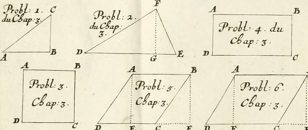 An illustration from Maniere de fortifier de Mr. de Vauban : où l'on voit de quelle méthode on se sert aujourd'hui en France, pour la fortification des places tant régulieres qu'irréguliers : en quoi cette méthode differe des autres, &c. : avec un traité de geometrie qu'on a mis à la tête, pour avoir une parfaite intelligence des fortifications, 1689, leaf 90