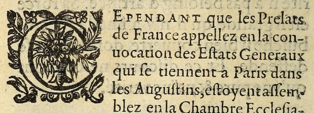 An illustration from Manifeste de ce qui se passa dernierement aux Estats generaux, entre le clerge & le Tiers Estat., 1615, leaf 22