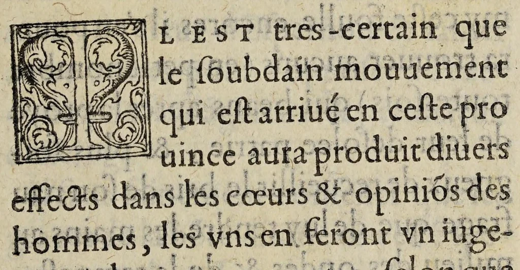 An illustration from Manifeste et declaration de la noblesse de Prouence contenant les causes qui l'ont meuë de prendre les armes contre le Sieur d'Espernon., 1595, leaf 13