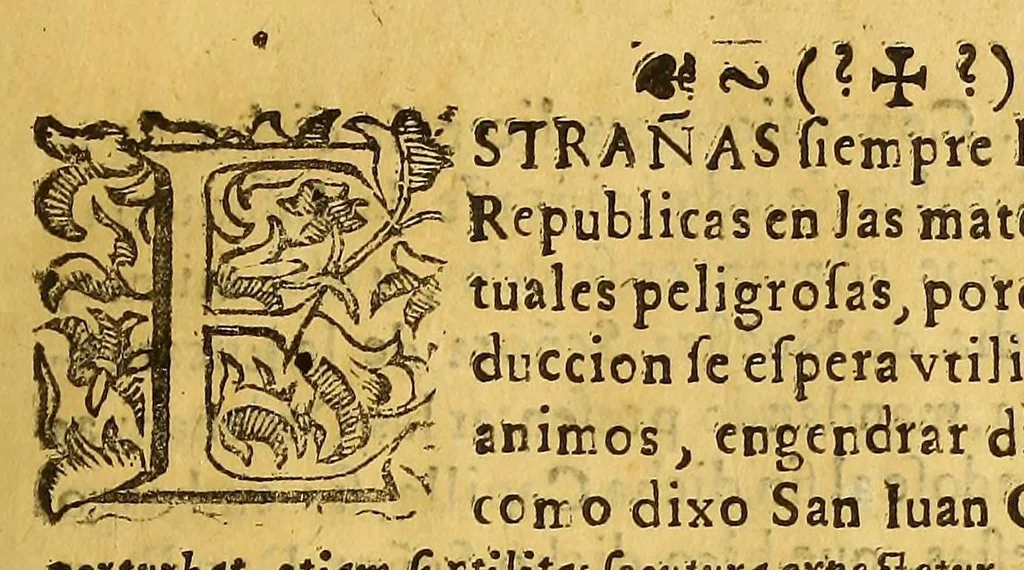 An illustration from Manifiesto autentico, y iuridico por la autoridad y iurisdicion, que el illustrissimo y reuerendissimo señor maestro don fray Iuan Lopez del concejo de su Magestad arcobispo ellecto, : y governador de este arcobispado obtiene como prelado legiitimo sobre el capellan mayor, y los demas capellanes de la Capilla de la Encarnacion con titulo de Real que ay en esta ciudad. Y assimismo. Por el derecho parroquial de los curas de esta Santa Iglesia Cathedral., 1673, leaf 3