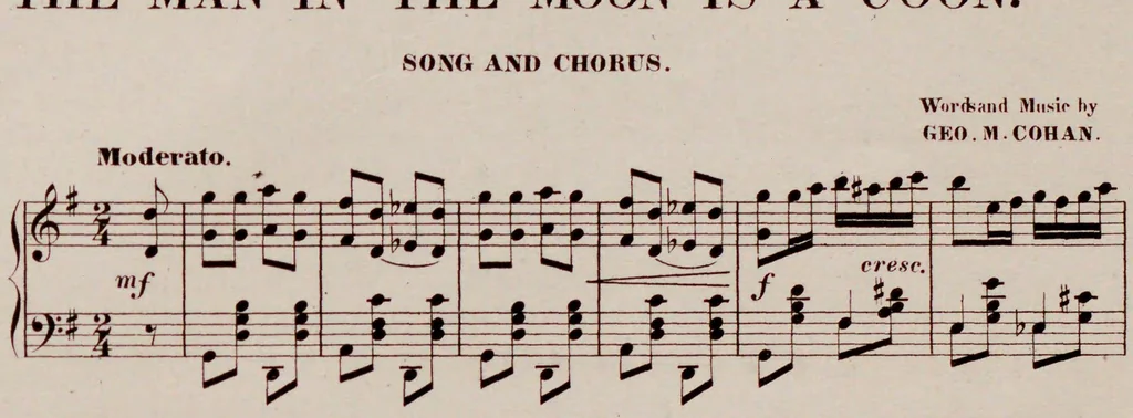 An illustration from The man in the moon is a coon : [song and chorus], 1897, leaf 3