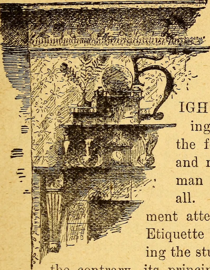 An illustration from Manners, culture and dress of the best American society, including social, commercial and legal forms, letter writing, invitations, &c., also valuable suggestions on self culture and home training, 1893, leaf 20