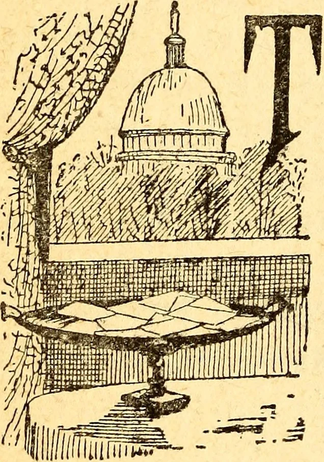 An illustration from Manners, culture and dress of the best American society, including social, commercial and legal forms, letter writing, invitations, &c., also valuable suggestions on self culture and home training, 1893, leaf 317