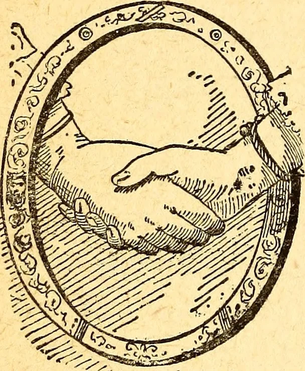 An illustration from Manners, culture and dress of the best American society, including social, commercial and legal forms, letter writing, invitations, &c., also valuable suggestions on self culture and home training, 1893, leaf 327