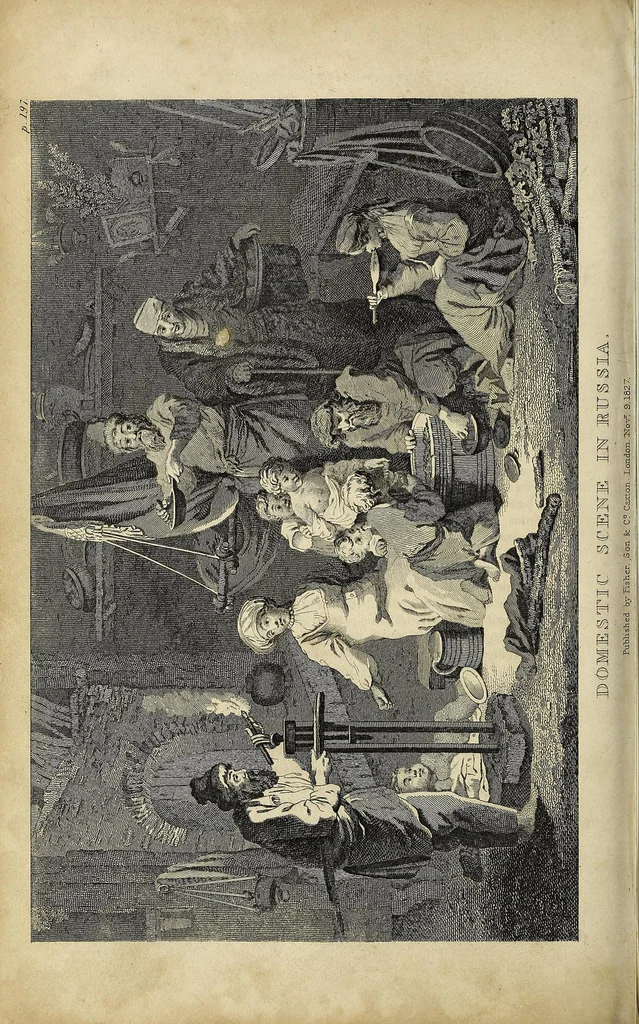 An illustration from The manners and customs of all nations; also, remarkable biographies, notable histories, eccentric sects, singular inventions, natural curiosities, mystical sciences, extraordinary buildings, wonderful animals,- &c., being a compendium of universal information .., 1827, leaf 216
