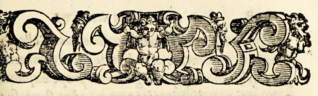 An illustration from M. Antonii Mureti I.C. et. Civis. R. Hymnorum. sacrorum. liber. Eiusdem alia quaedam poematia, 1575, leaf 217