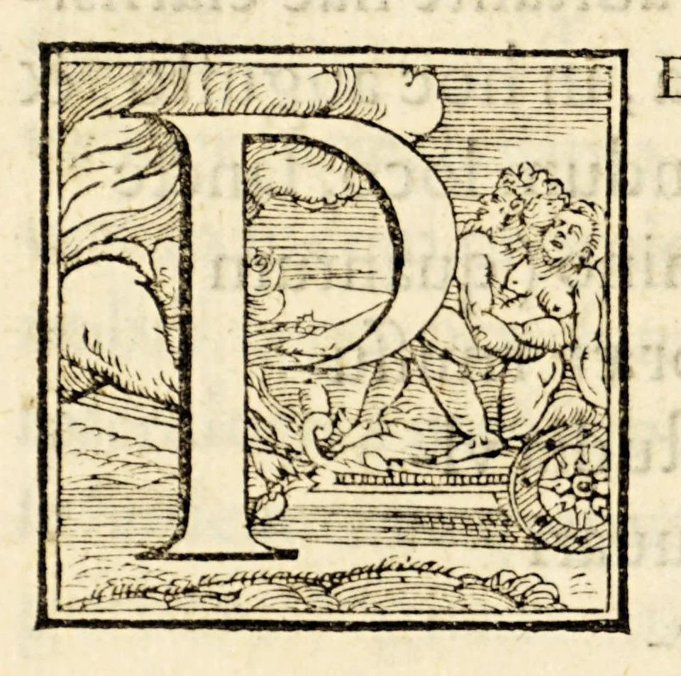 An illustration from M. Antonii Mureti Orationes tres de studiis literarum, Venetiis habitæ, 1555, leaf 32