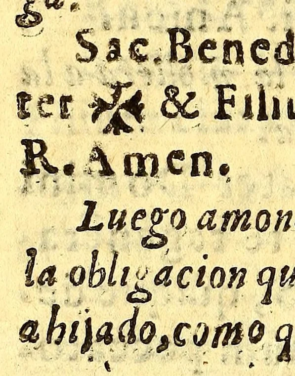 An illustration from Manual breue, y forma de administrar los santos sacramentos à los Indios., 1640, leaf 28