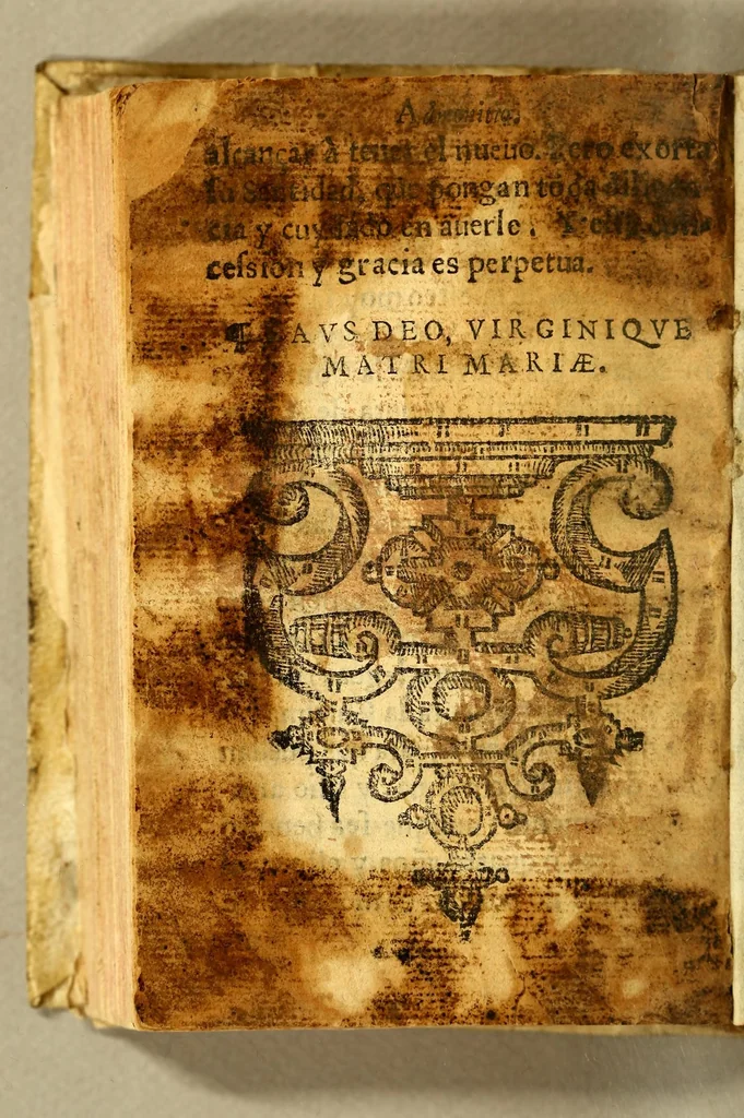 An illustration from Manual de administrar los sanctos sacramentos a los españoles, y naturales desta Nueua España conforme à la reforma de Paulo V. Pont. Max., 1638, leaf 300