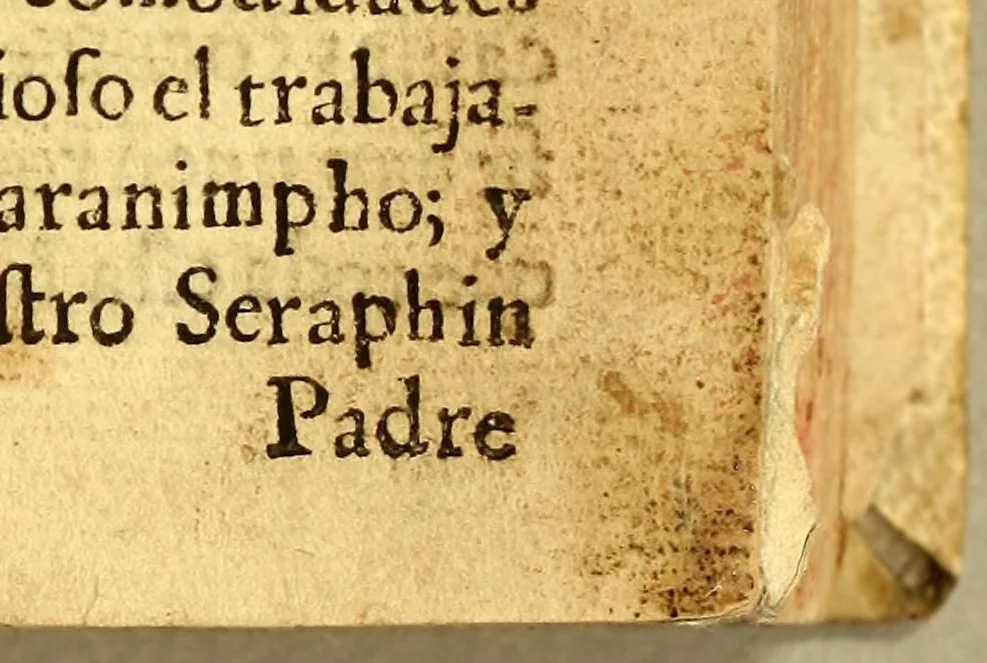 An illustration from Manual de administrar los sanctos sacramentos a los españoles, y naturales desta Nueua España conforme à la reforma de Paulo V. Pont. Max., 1638, leaf 5