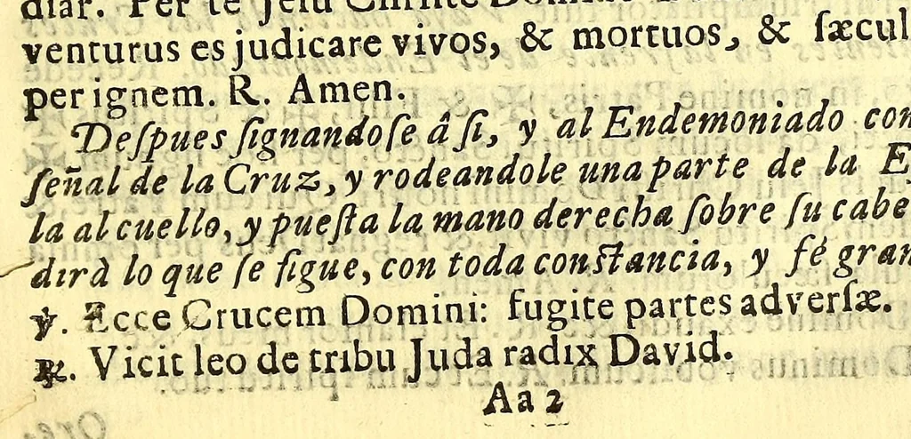 An illustration from Manual de los santos sacramentos conforme al ritual de Paulo V. : Formado por mandado del ilustrissimo, y excelentissimo seor D. Juan de Palafox, y Mendoza, siendo obispo de la Puebla de los Angeles, electo arçobispo de Mexico ... Impresso con privilegio en Mexico el Ao de 1642. Repetida segunda vez su ediccion el Año de 1671. en Mexico con las dos licencias del superior govierno, y ecclesiastica, 1691, leaf 217