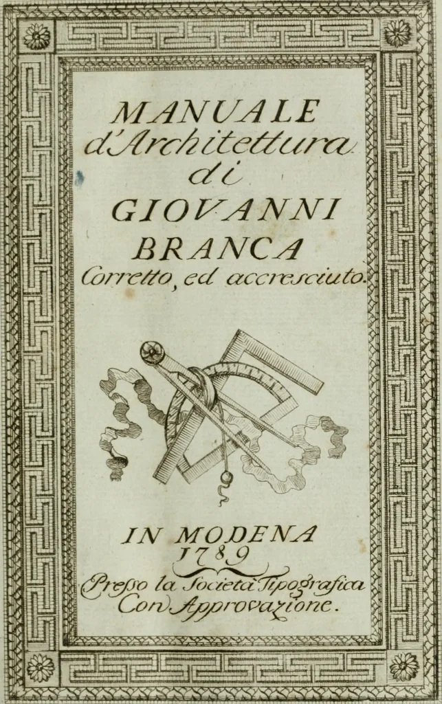 An illustration from Manuale d'architettura, 1789, leaf 4