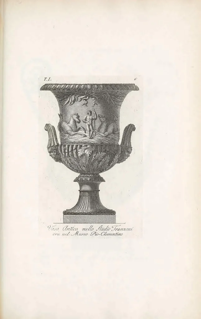 An illustration from Manuale di varj ornamenti componenti la serie de' vasi antichi : si' di marmo che di bronzo esistenti in Roma e fuori, 1821, leaf 105