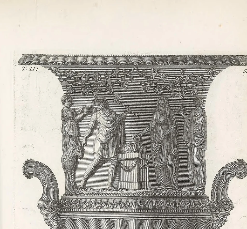 An illustration from Manuale di varj ornamenti componenti la serie de' vasi antichi : si' di marmo che di bronzo esistenti in Roma e fuori, 1821, leaf 465