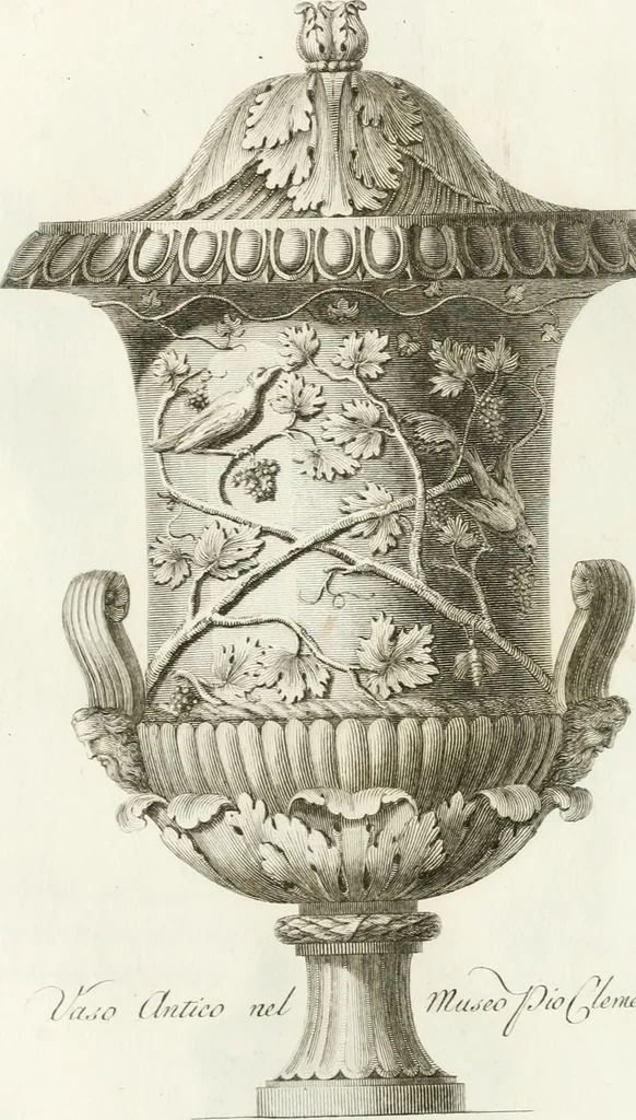 An illustration from Manuale di varj ornamenti componenti la serie de' vasj antichi : si' di marmo che di bronzo esistenti in Roma e fuori, 1821, leaf 102