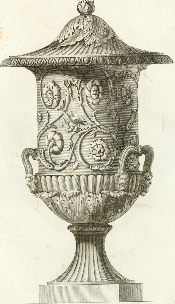 An illustration from Manuale di varj ornamenti componenti la serie de' vasj antichi : si' di marmo che di bronzo esistenti in Roma e fuori, 1821, leaf 106