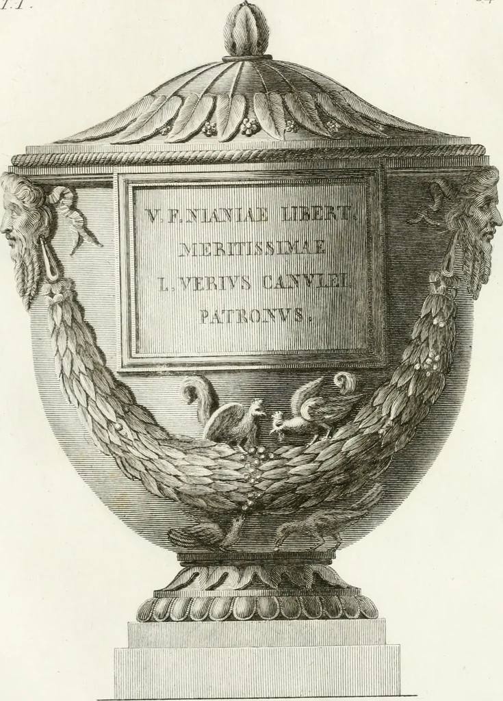 An illustration from Manuale di varj ornamenti componenti la serie de' vasj antichi : si' di marmo che di bronzo esistenti in Roma e fuori, 1821, leaf 110
