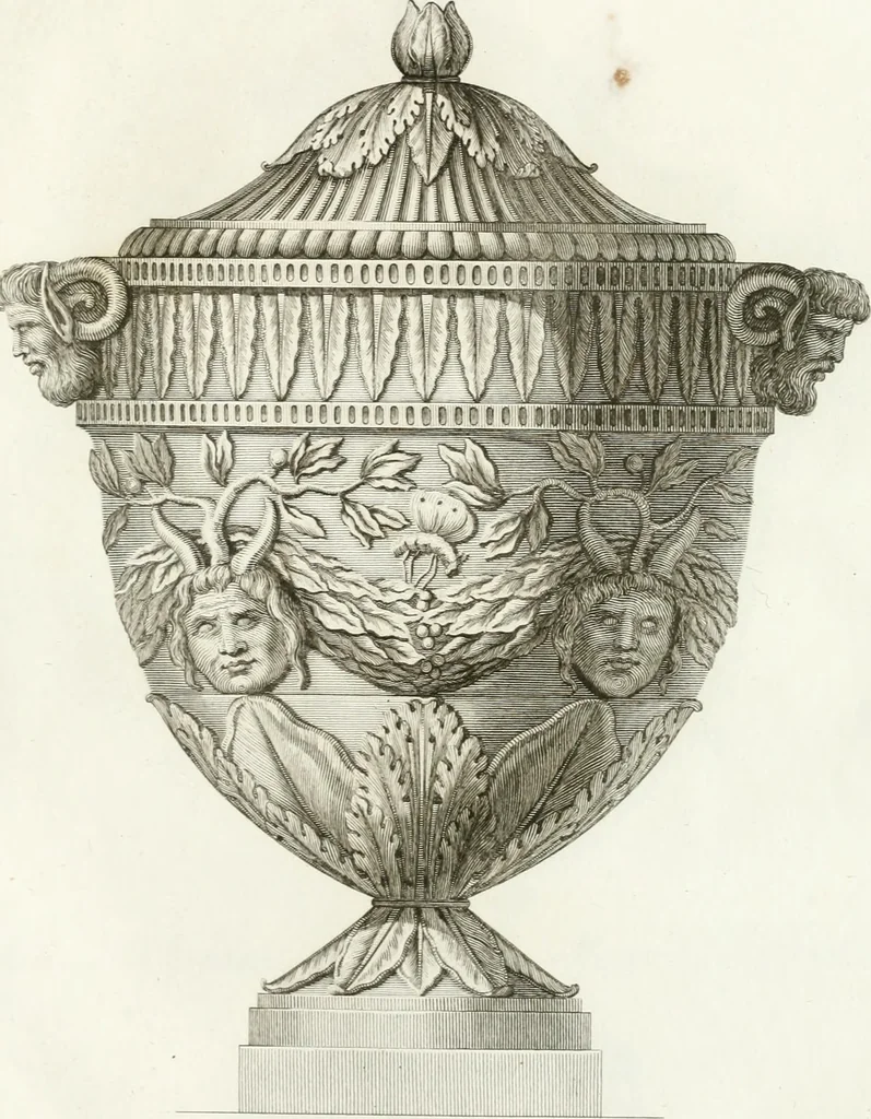 An illustration from Manuale di varj ornamenti componenti la serie de' vasj antichi : si' di marmo che di bronzo esistenti in Roma e fuori, 1821, leaf 112