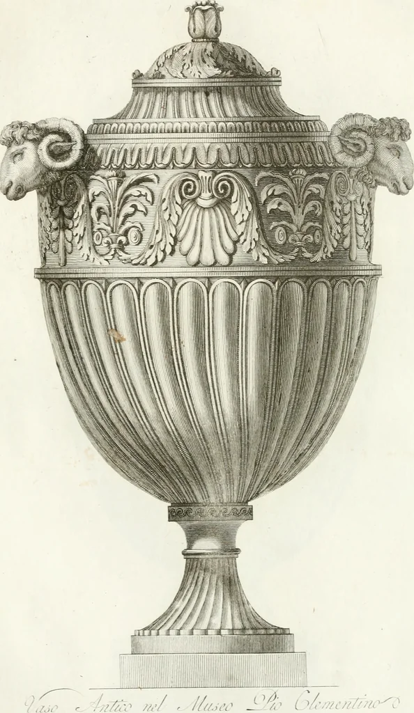 An illustration from Manuale di varj ornamenti componenti la serie de' vasj antichi : si' di marmo che di bronzo esistenti in Roma e fuori, 1821, leaf 118