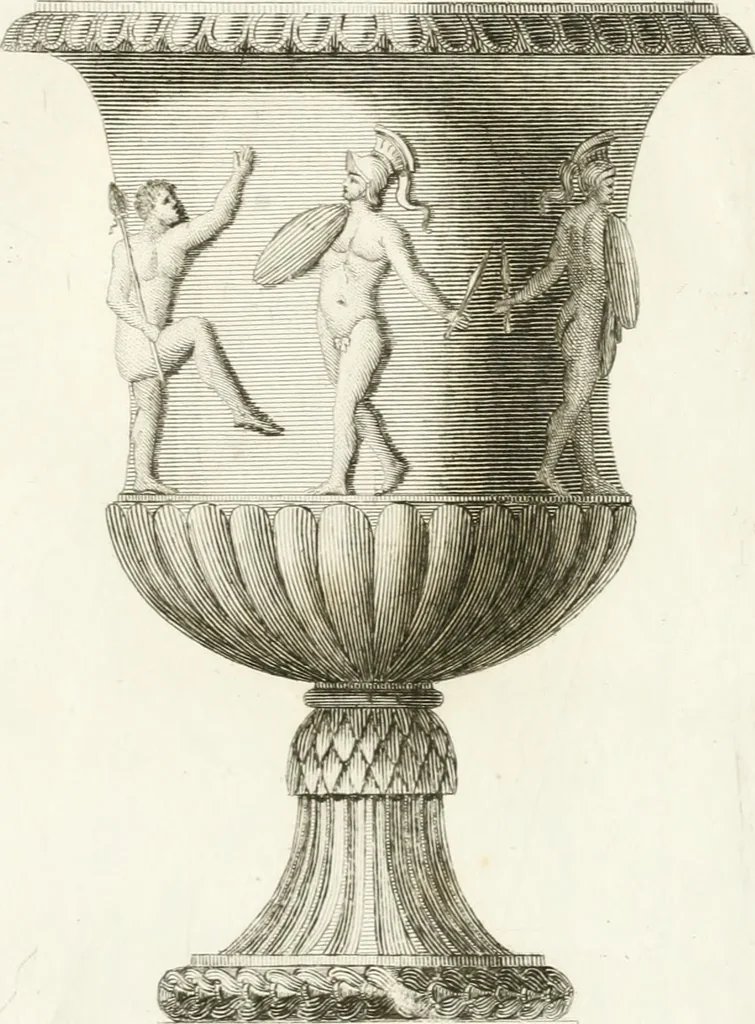 An illustration from Manuale di varj ornamenti componenti la serie de' vasj antichi : si' di marmo che di bronzo esistenti in Roma e fuori, 1821, leaf 132