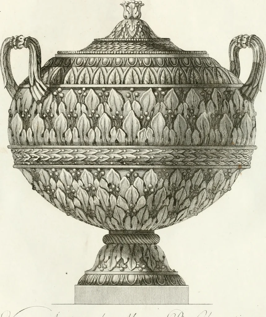 An illustration from Manuale di varj ornamenti componenti la serie de' vasj antichi : si' di marmo che di bronzo esistenti in Roma e fuori, 1821, leaf 168