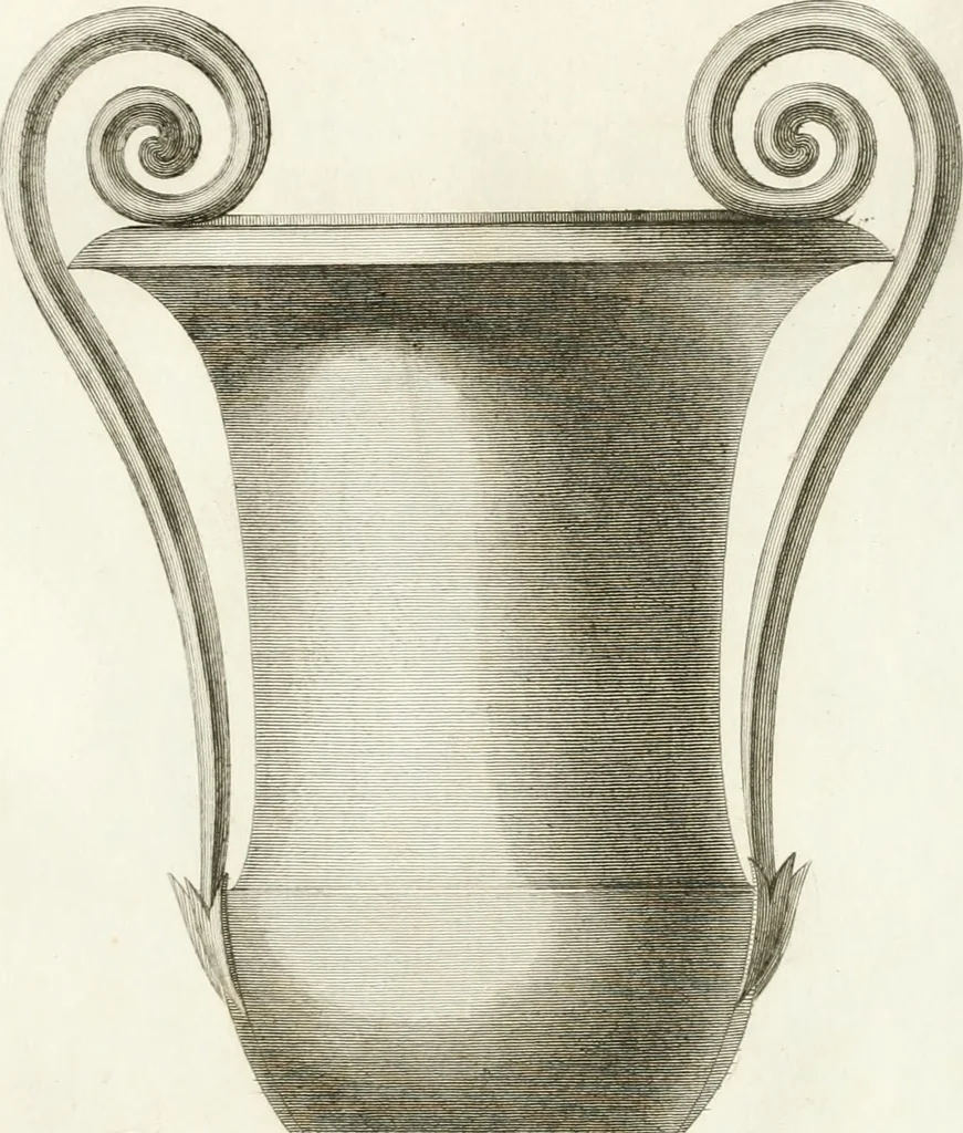 An illustration from Manuale di varj ornamenti componenti la serie de' vasj antichi : si' di marmo che di bronzo esistenti in Roma e fuori, 1821, leaf 44