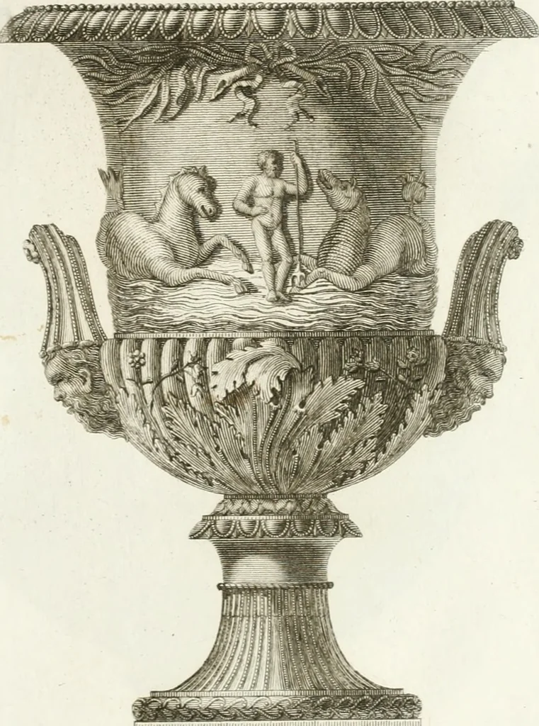 An illustration from Manuale di varj ornamenti componenti la serie de' vasj antichi : si' di marmo che di bronzo esistenti in Roma e fuori, 1821, leaf 54